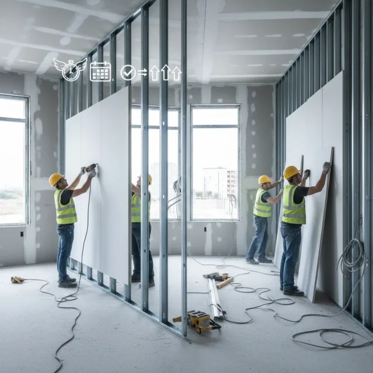 تأثیر استفاده از پانل‌های HB Board در اجرای دیوار خشک بر زمان‌بندی پروژه‌های ساختمانی