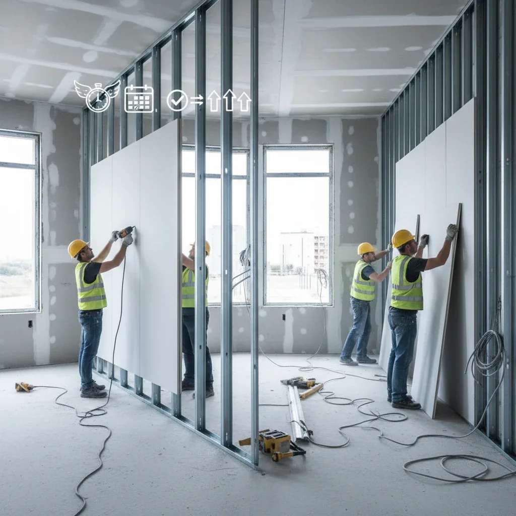 تأثیر استفاده از پانل‌های HB Board در اجرای دیوار خشک بر زمان‌بندی پروژه‌های ساختمانی